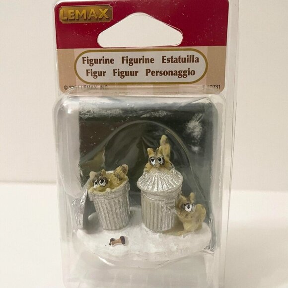 Vtg 2004 Lemax Trash Bandits Christmas Village Figurine Raccoons - Picture 3 of 16